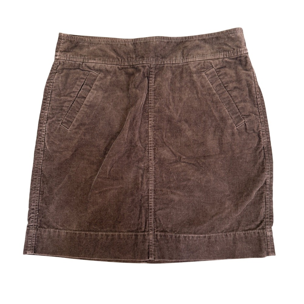 LOFT Corduroy Mini Skirt Brown Size 2 A Line Casual Career Dark Academia Earthy